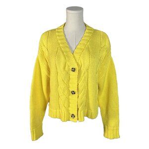 Callahan Knitwear Chunky Cable Intarsia Knit Cardigan Size Small